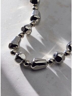 Mondays metallic bead statement necklace
